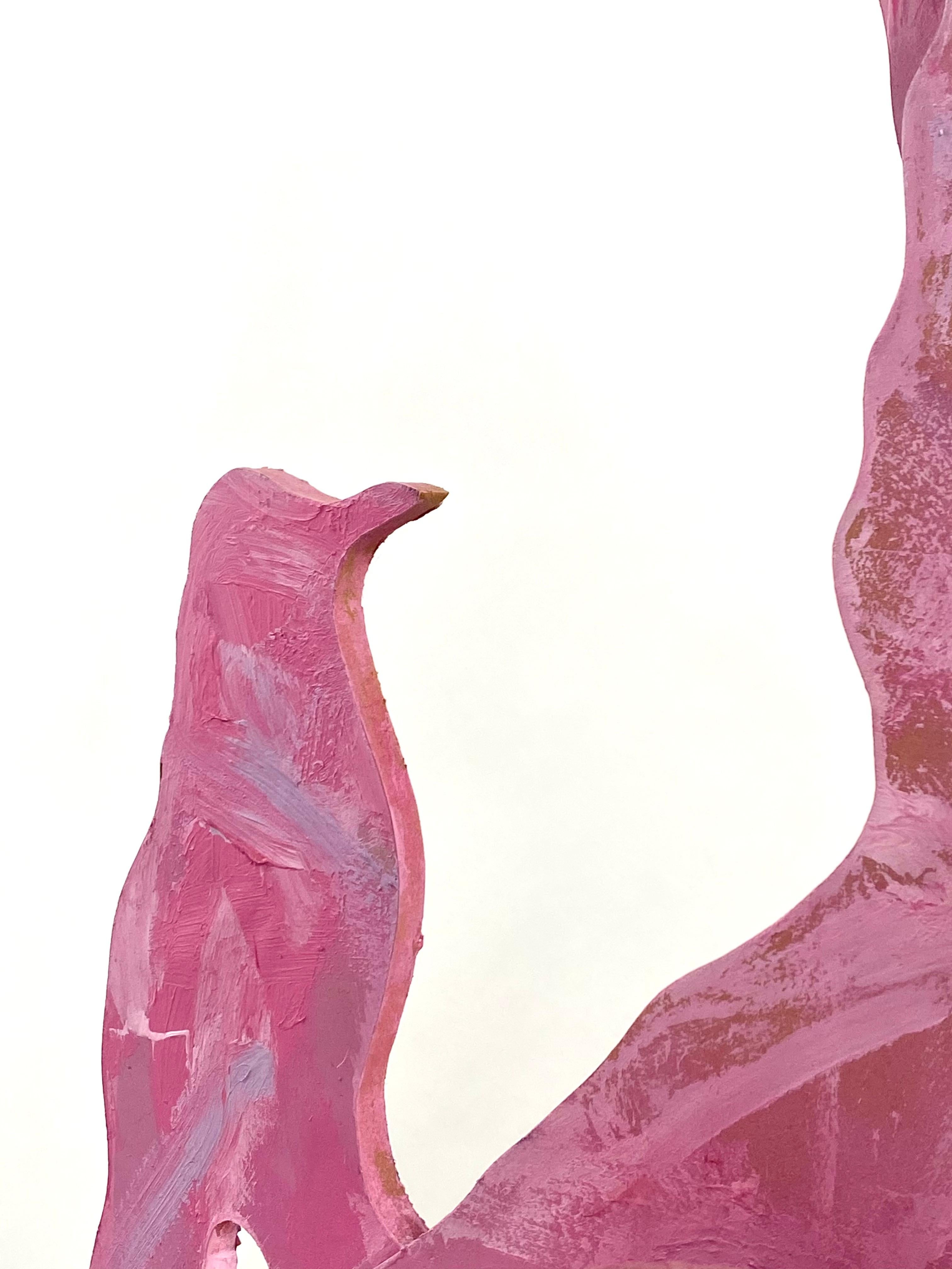 Métal Chaise en bois sculpturale à visage rose, XXIe siècle de Mattia Biagi en vente
