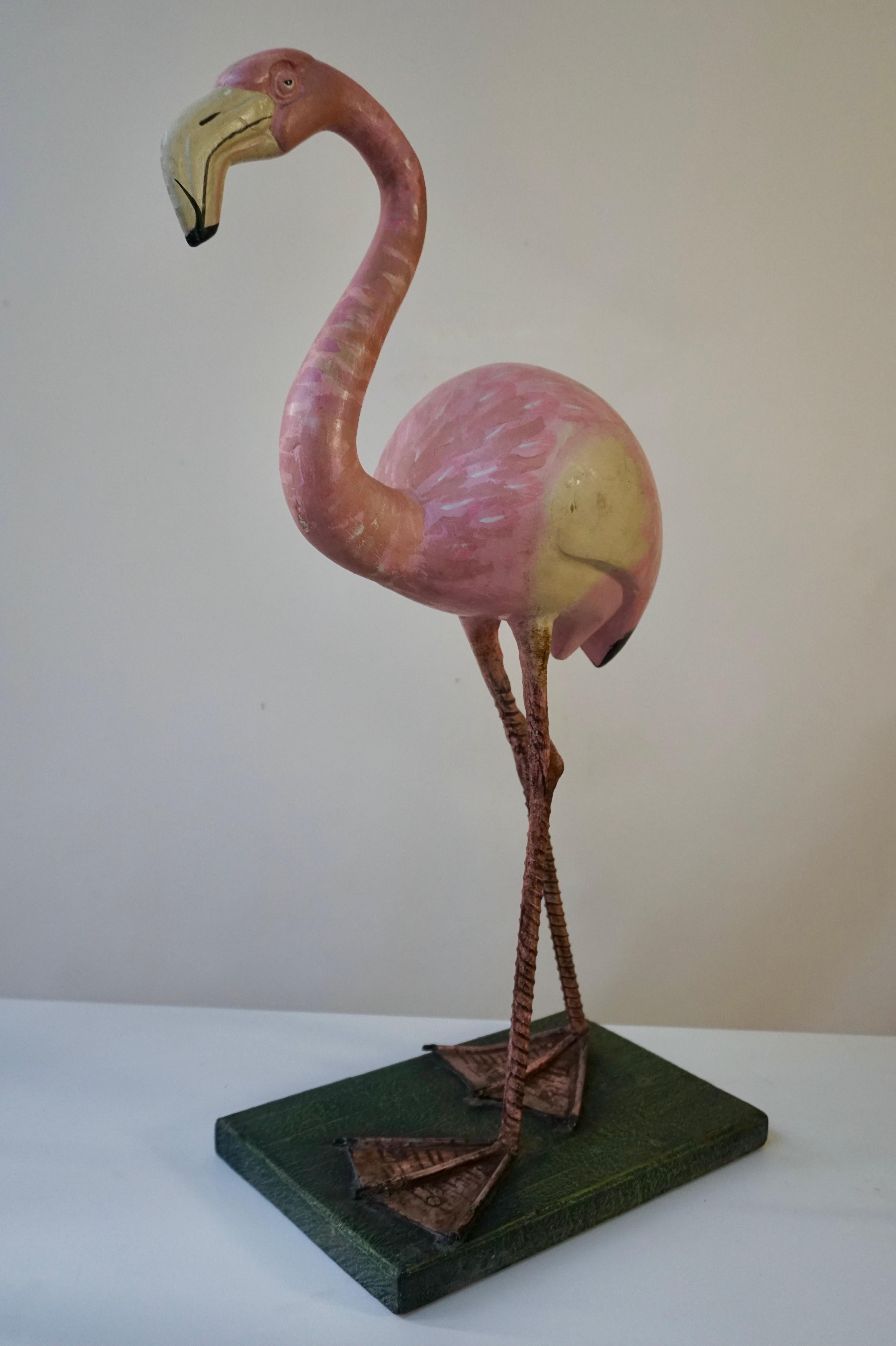flamingo clay sculpture
