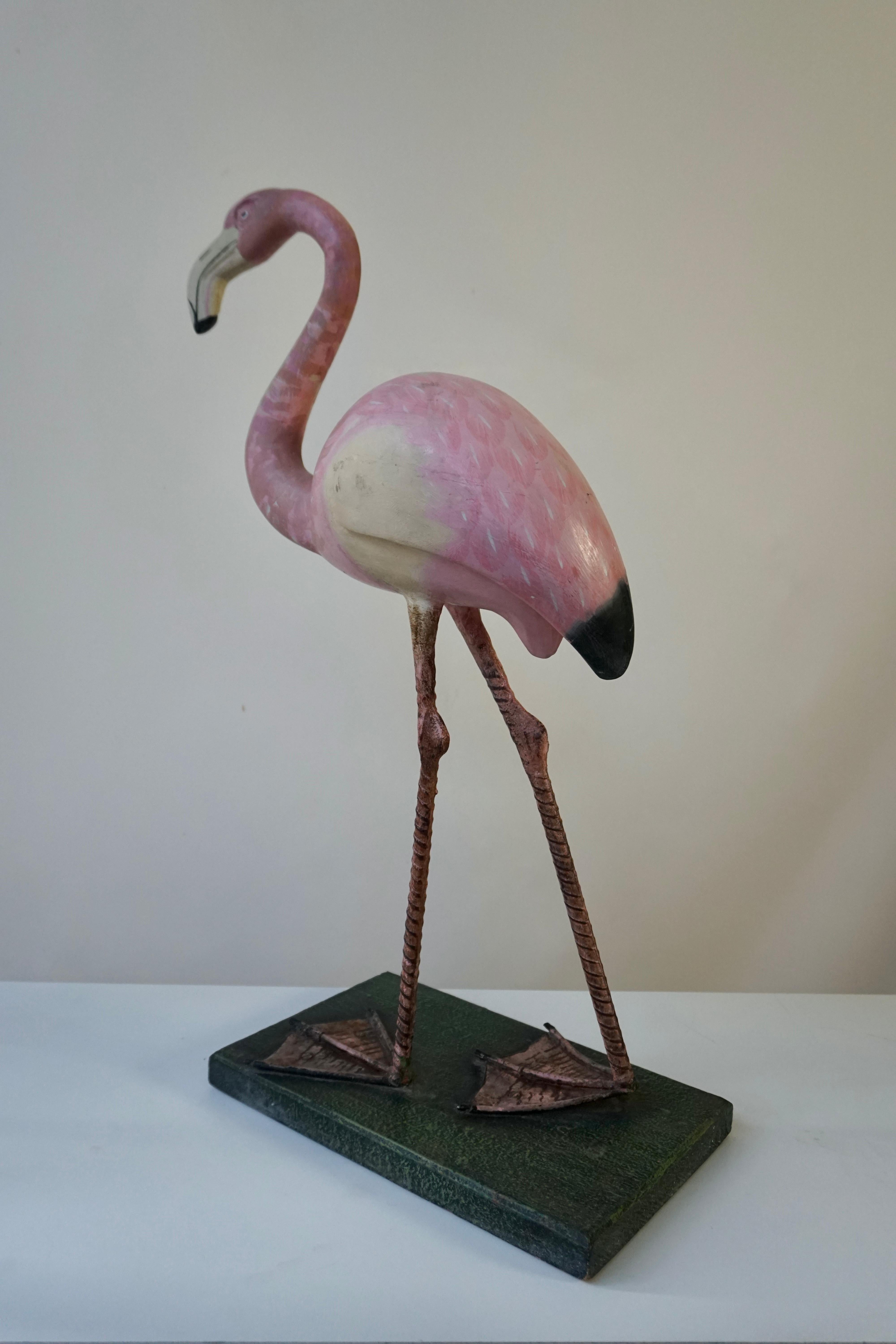 Adam Style Pink Flamingo Sculpture For Sale