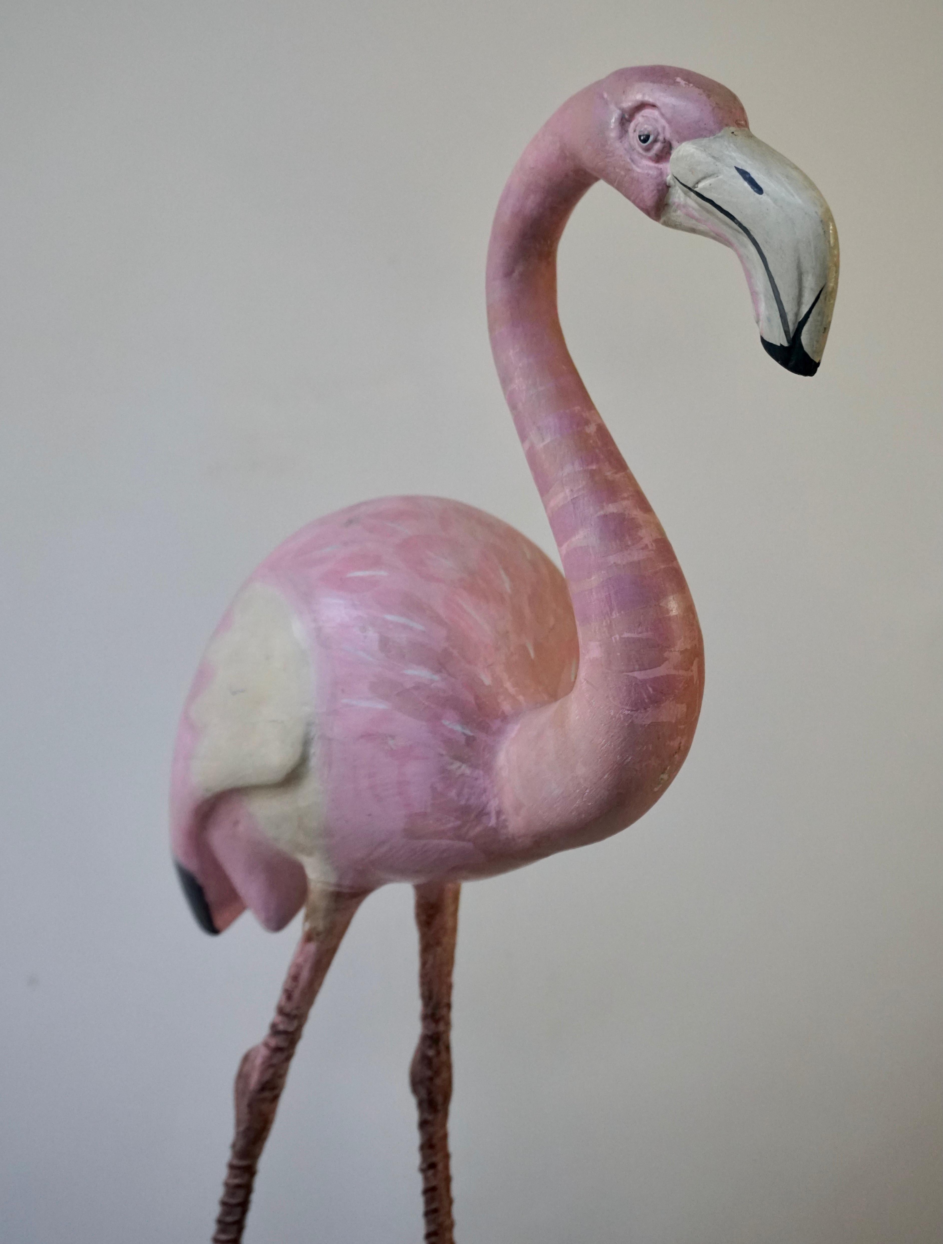 Italian Pink Flamingo Sculpture For Sale