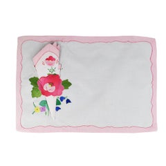 Pink Floral Fabric Placemats and Napkins, Set of 4