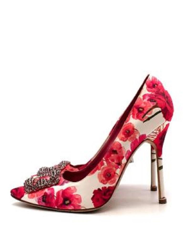 pink floral satin Hangisi heeled pumps For Sale at 1stDibs