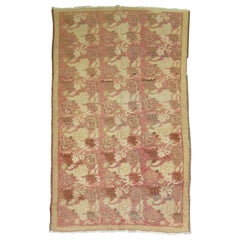 Tapis vintage Karabagh à fleurs roses