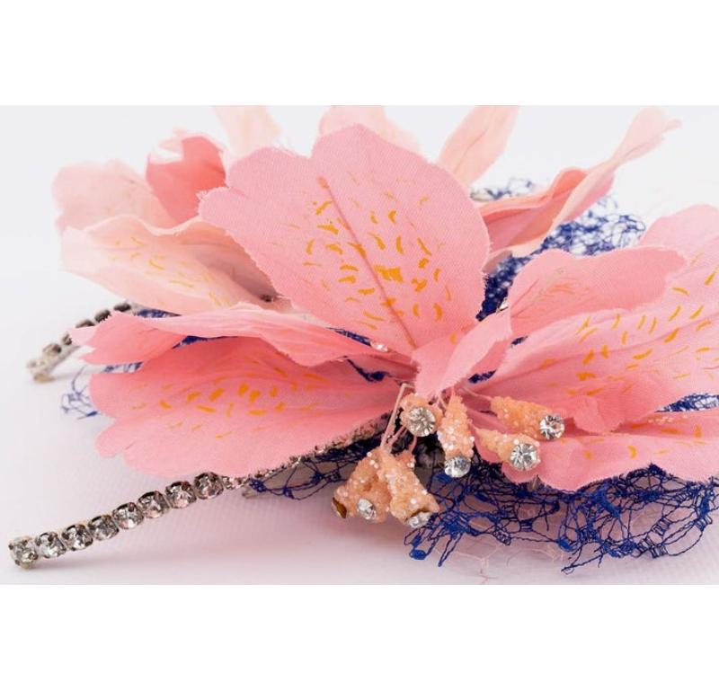 Women's Pink Flower Comb For Sale