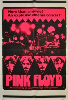 Pink Floyd Live at Pompeii US One-Sheet Poster, Black & Pink, 1972