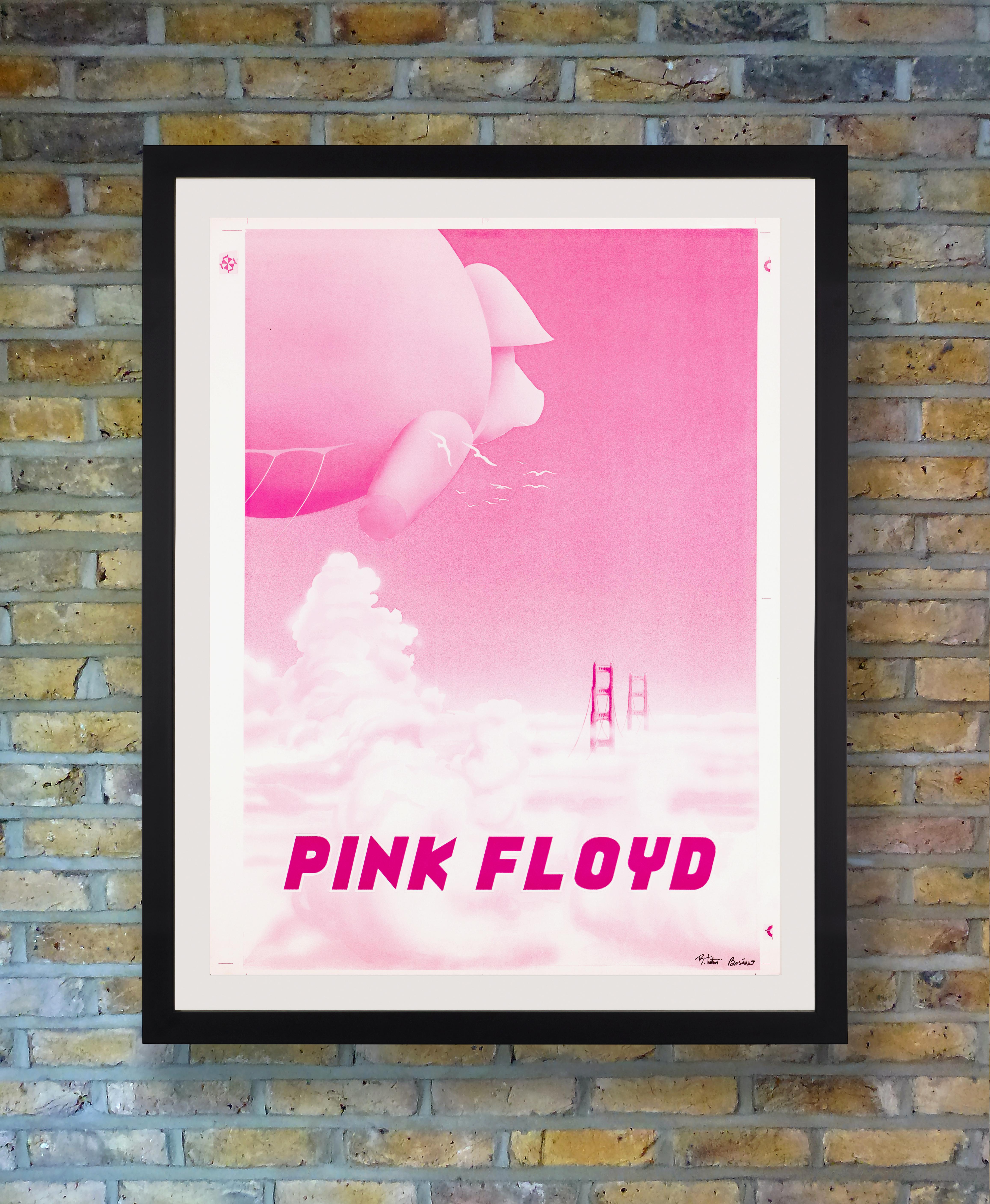 An extremely rare uncut progressive printer's proof concert poster for a performance by Pink Floyd at the Oakland Coliseum in California on 9-10th May 1977 during their 'In The Flesh' tour in support of their 1977 album 'Animals.' Loosely based on