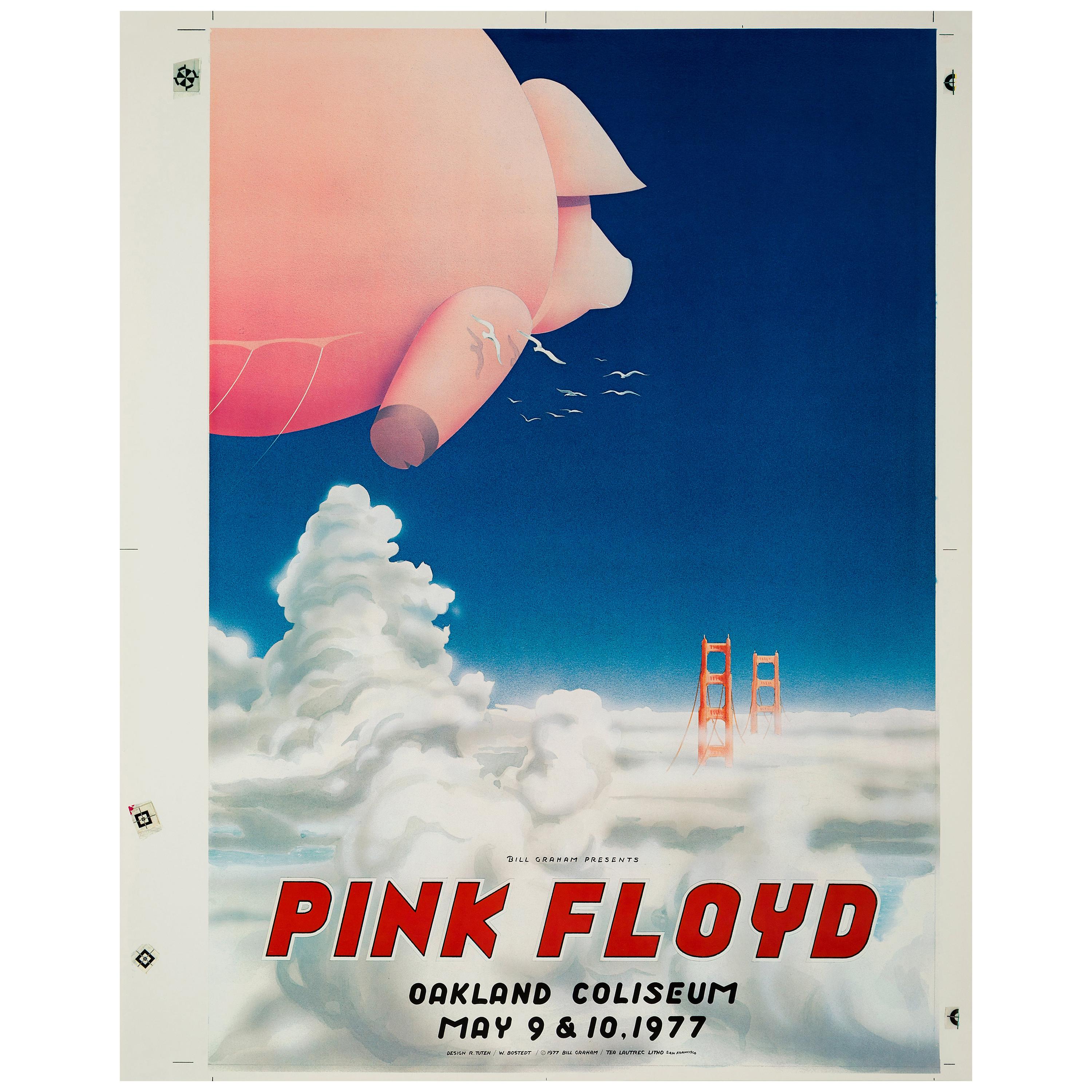 Pink Floyd Original Uncut Printer's Proof Concert Poster, American, 1977