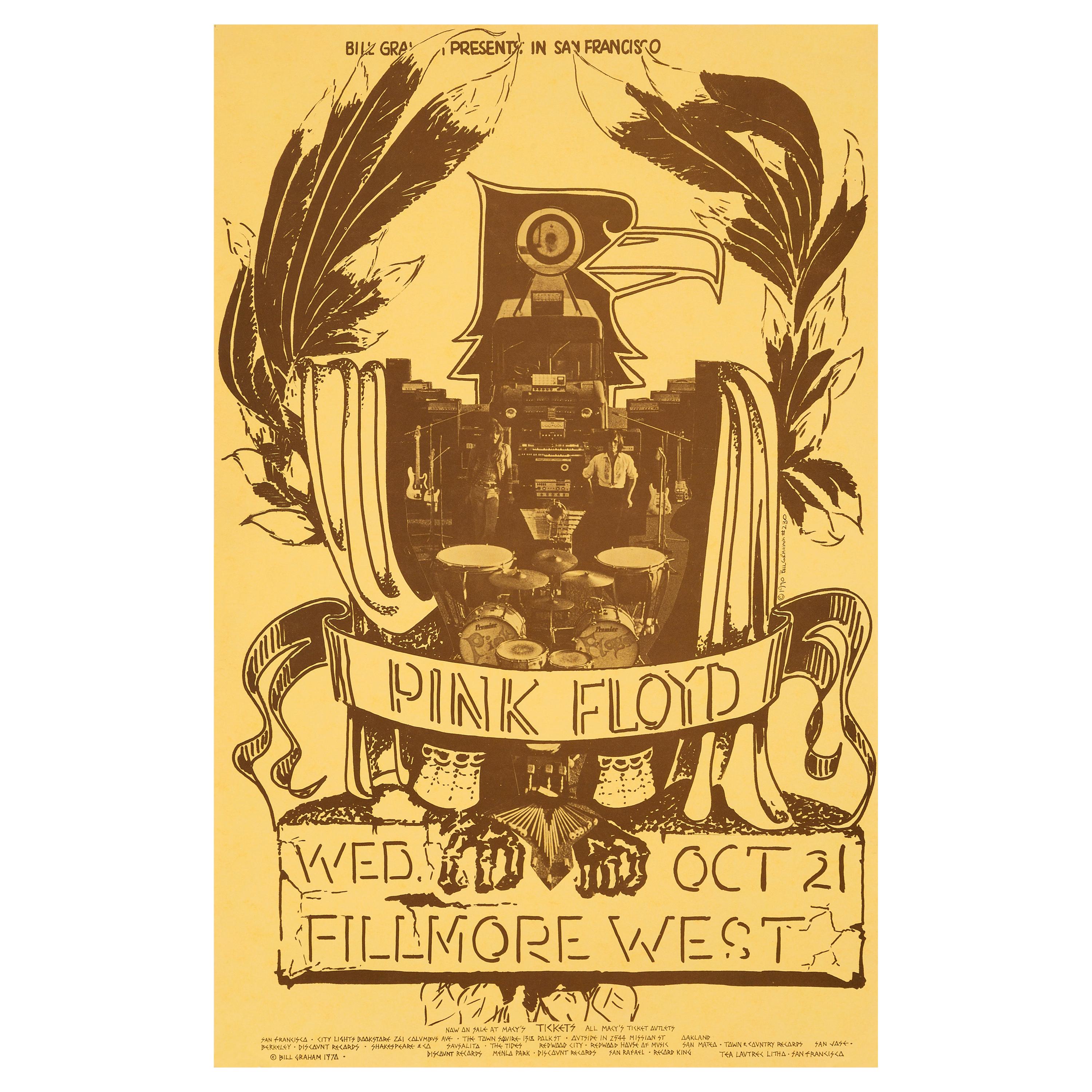Pink Floyd Original US Concert Poster, Fillmore West, San Francisco, 1970