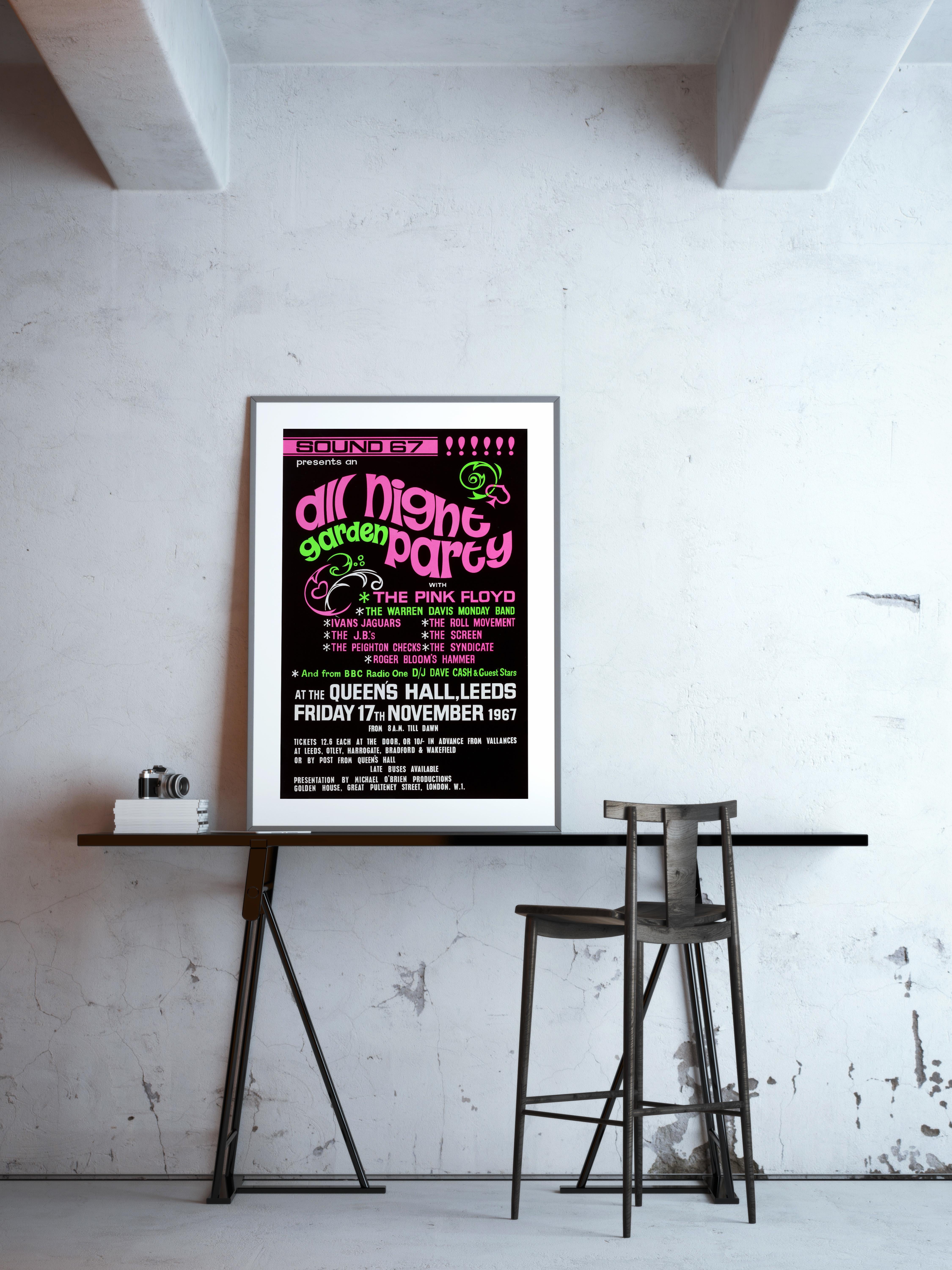 Pink Floyd Original Vintage UK Cartel de concierto, Queen's Hall, Leeds, 1967 Moderno de mediados de siglo en venta