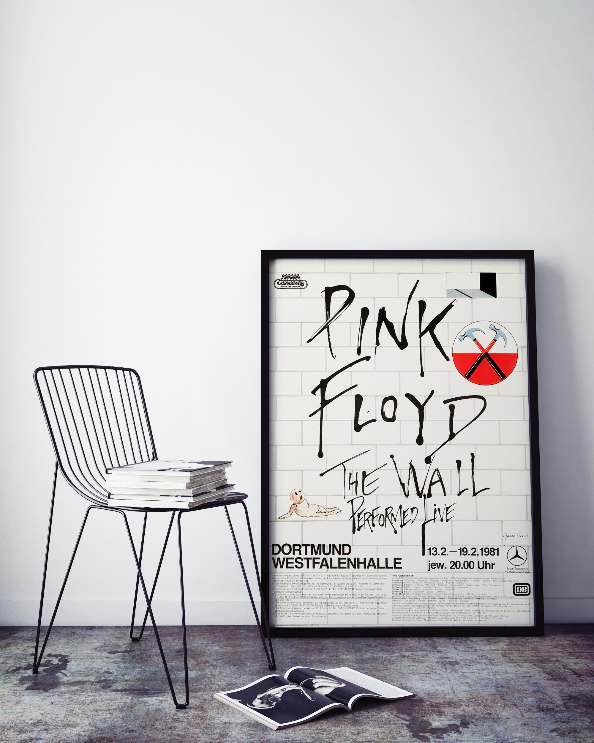 Postmoderno Poster originale del tour dei Pink Floyd 'The Wall' per Dortmund, Germania, 1981 in vendita