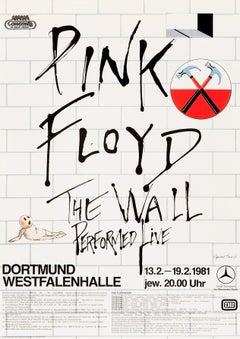 Pink Floyd 'The Wall' Original Vintage Tour Poster for Dortmund, Germany, 1981