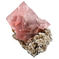 Pink Fluorite on Muscovite