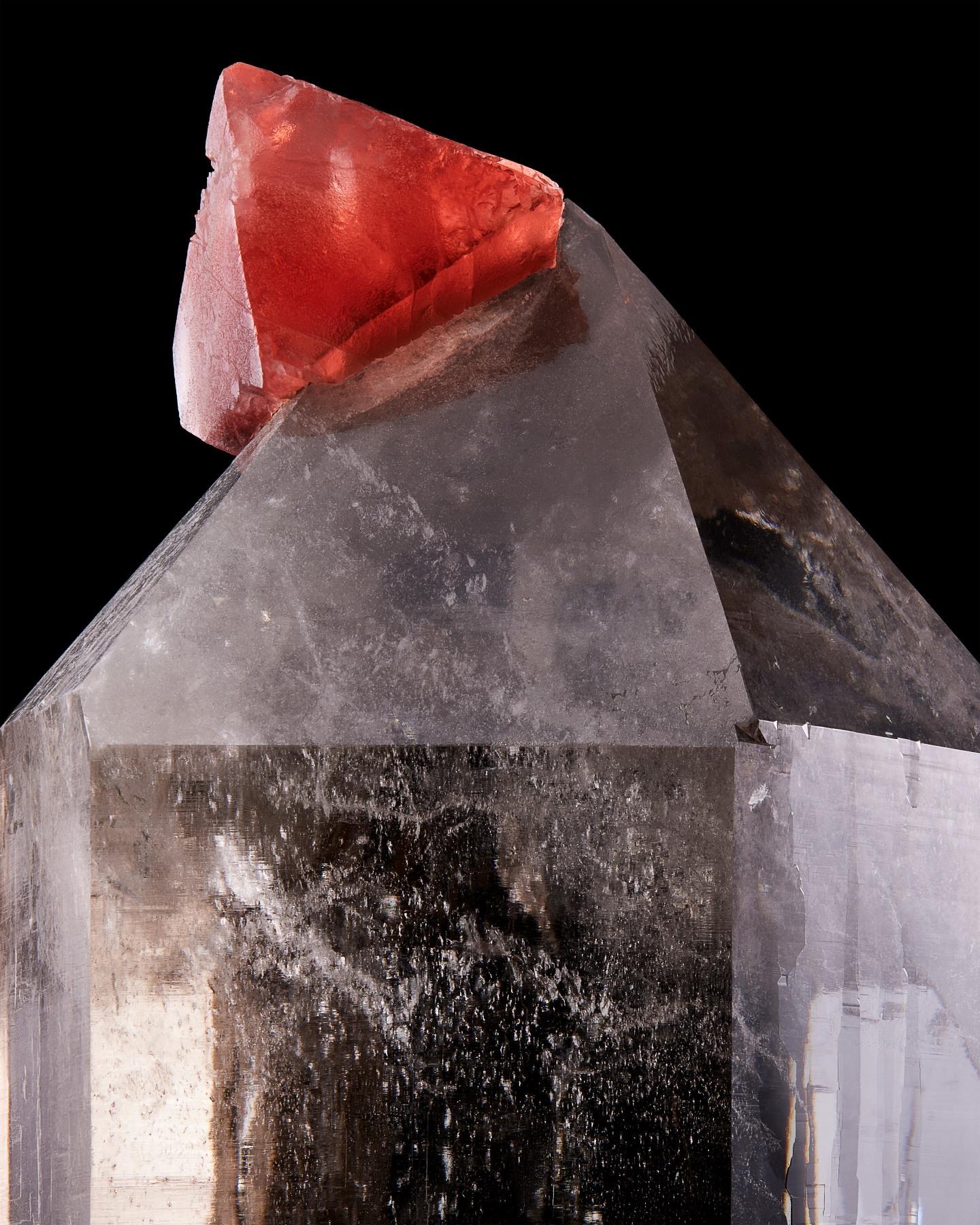 18th Century and Earlier Pink Fluorite on Smoky Quartz, Switzerland For Sale