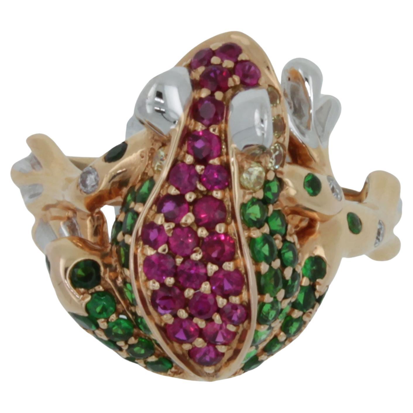 Pink Sapphire Gold Frog Ring at 1stDibs pink frog ring