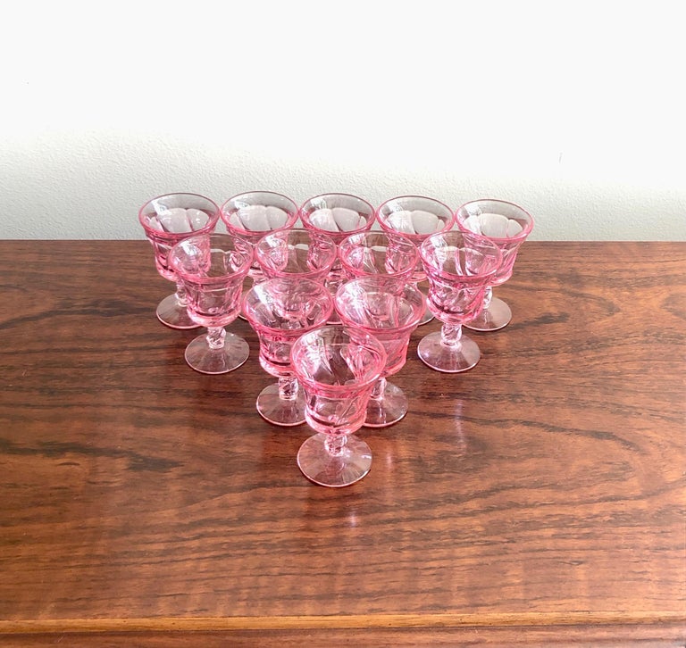 Pink Fostoria Cordial Glasses at 1stDibs