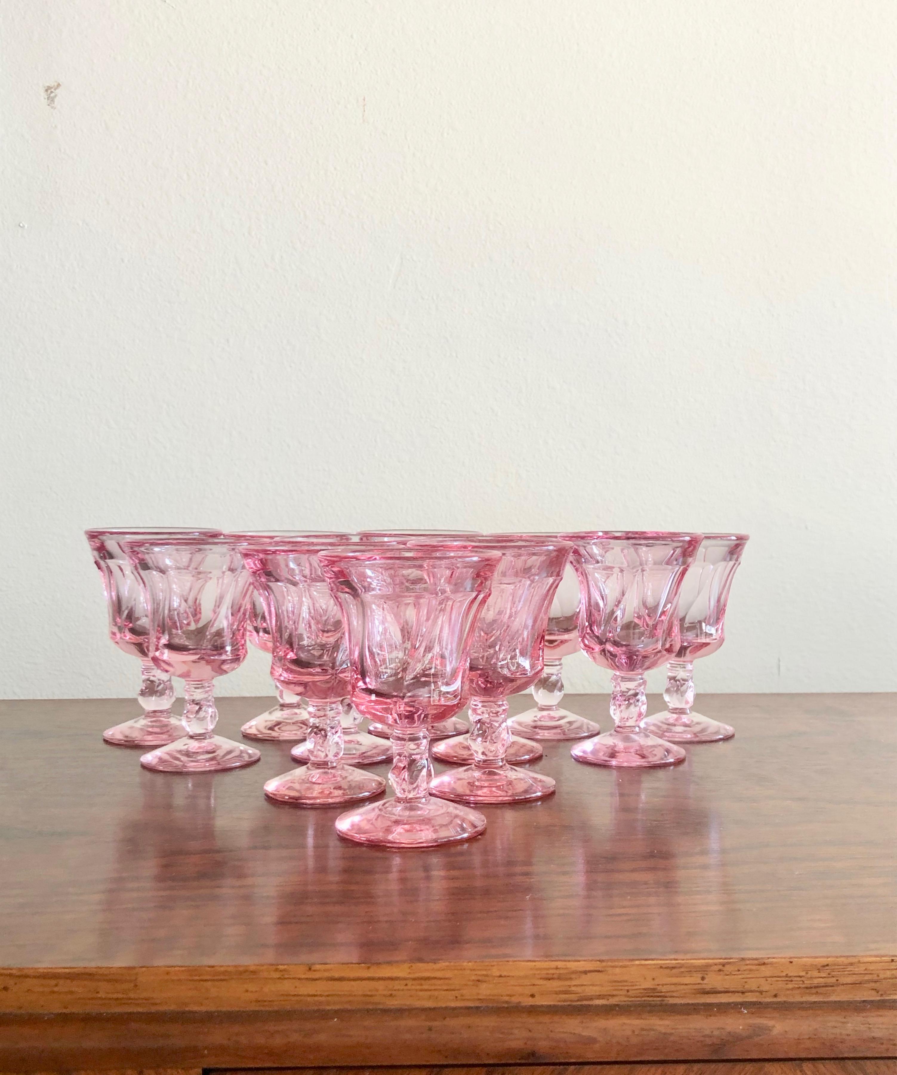 pink fostoria wine glasses