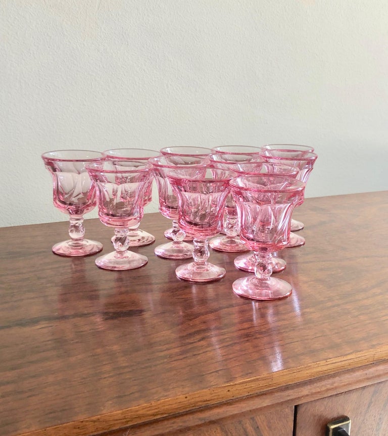 Pink Fostoria Cordial Glasses at 1stDibs