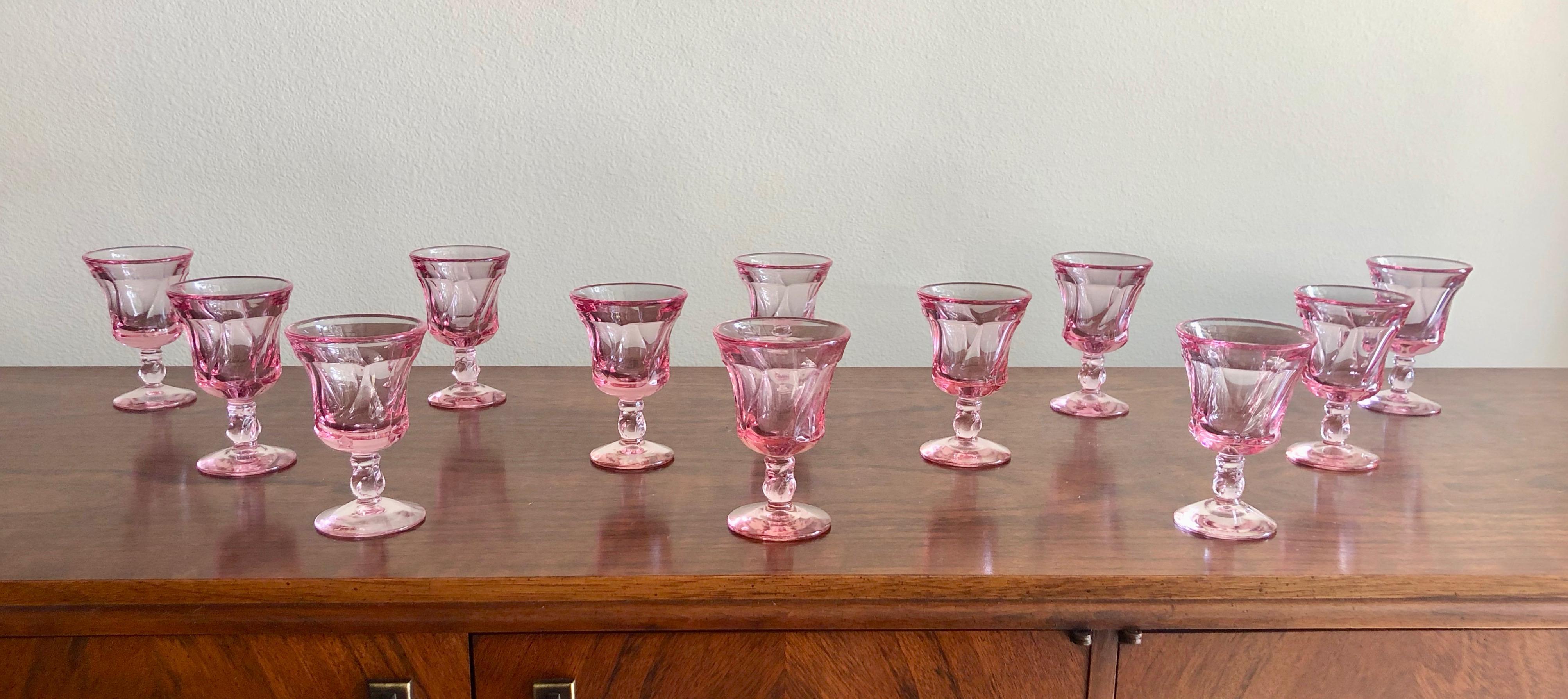 20th Century Pink Fostoria Cordial Glasses