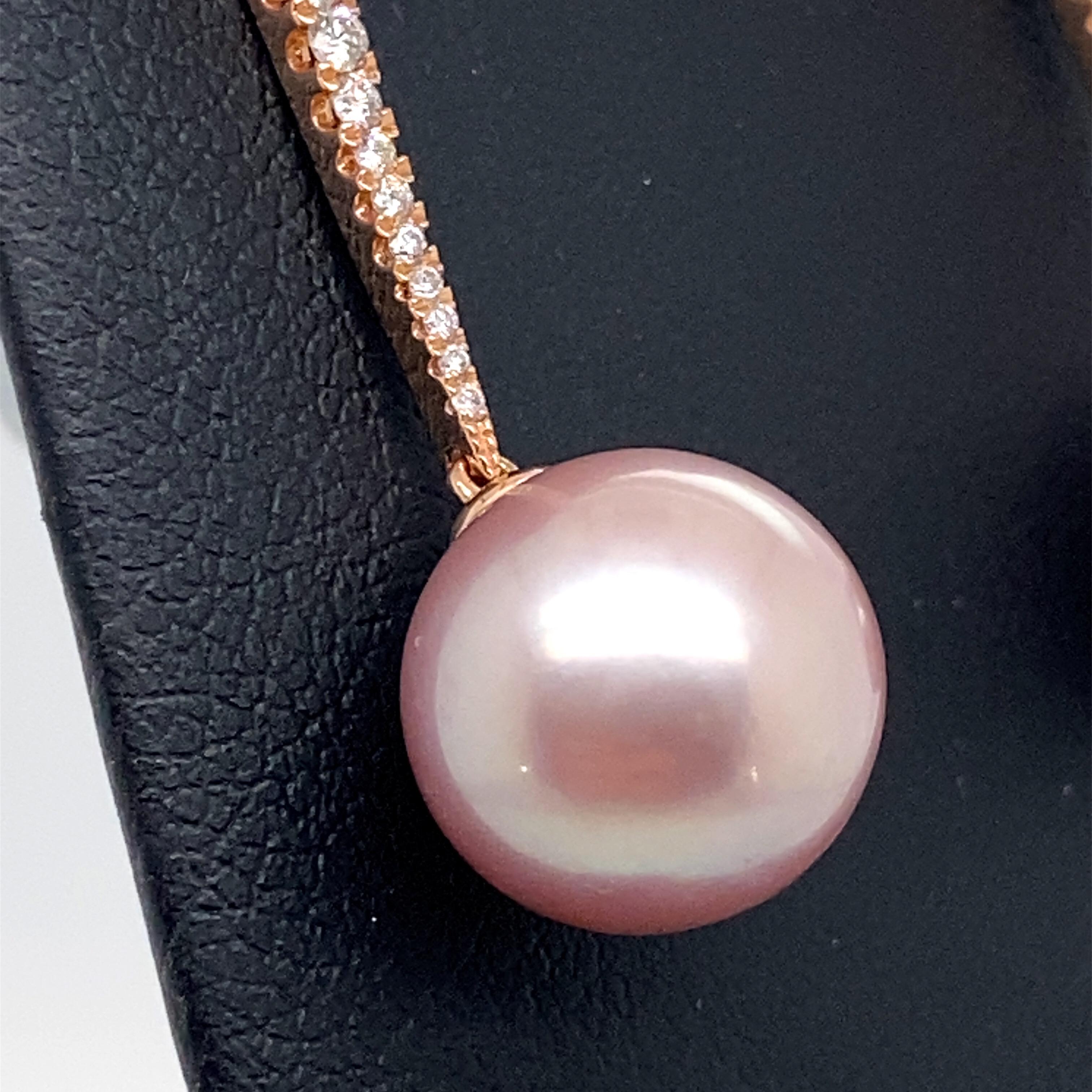 pink pearl earrings drop