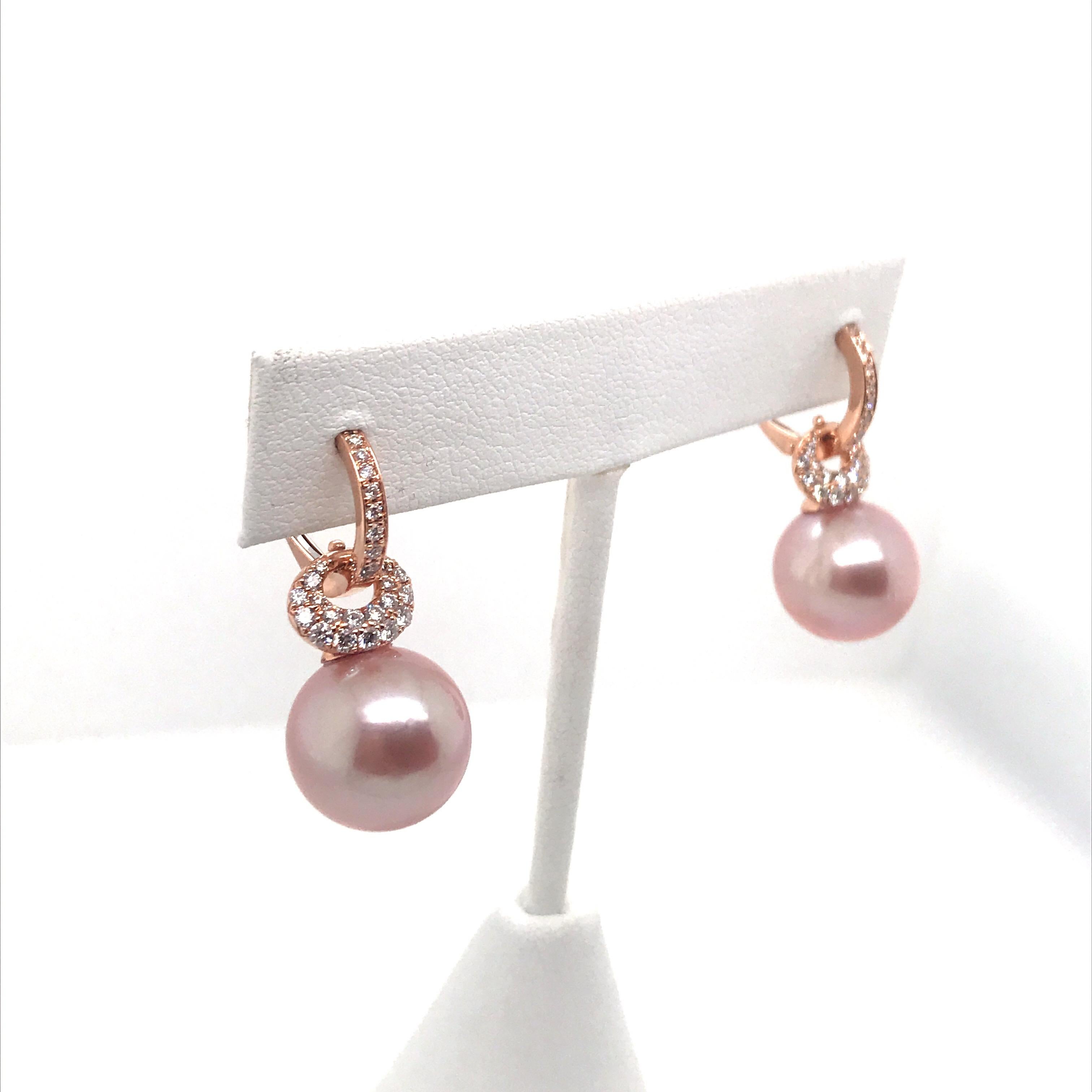 pink freshwater pearl earrings