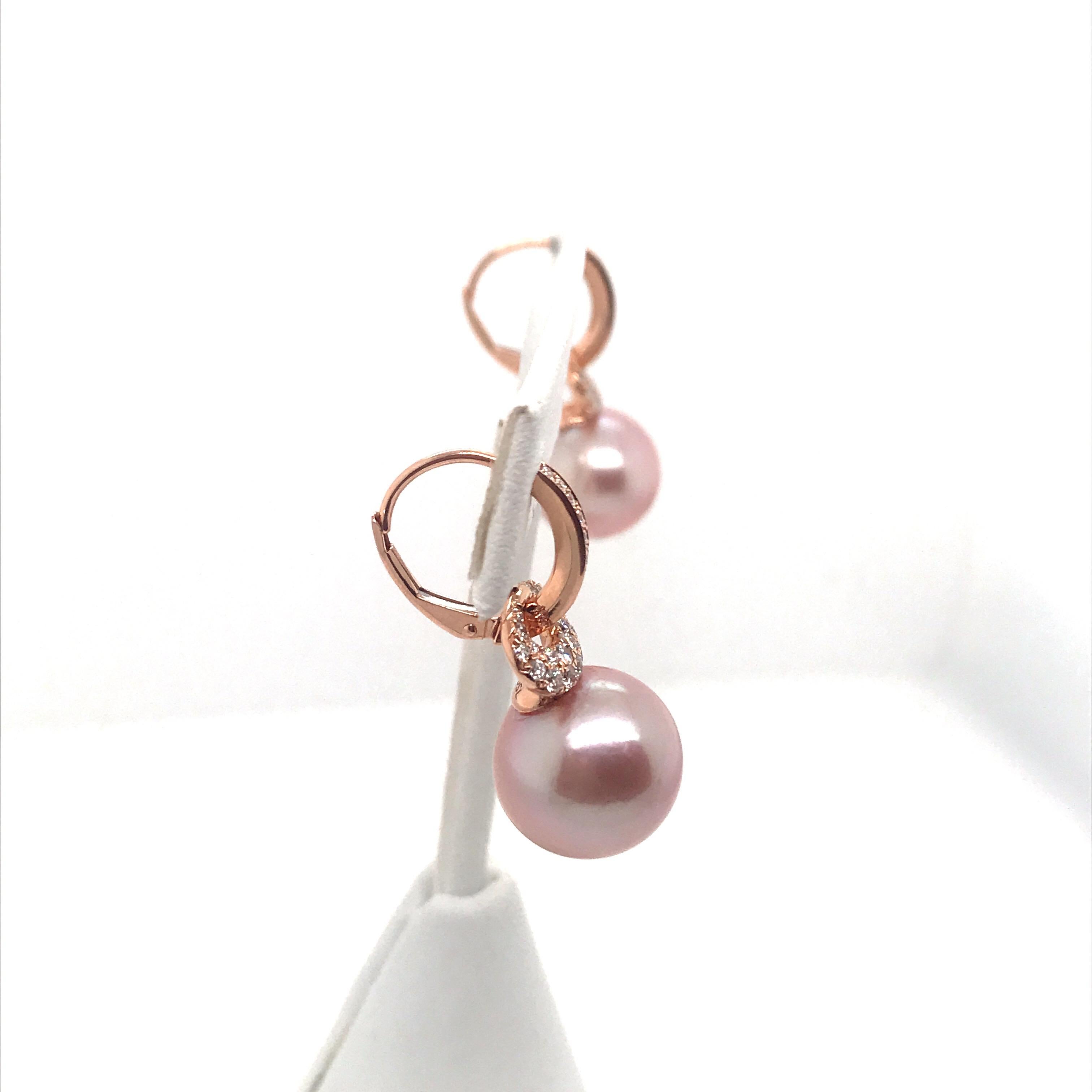 pink pearl earrings drop