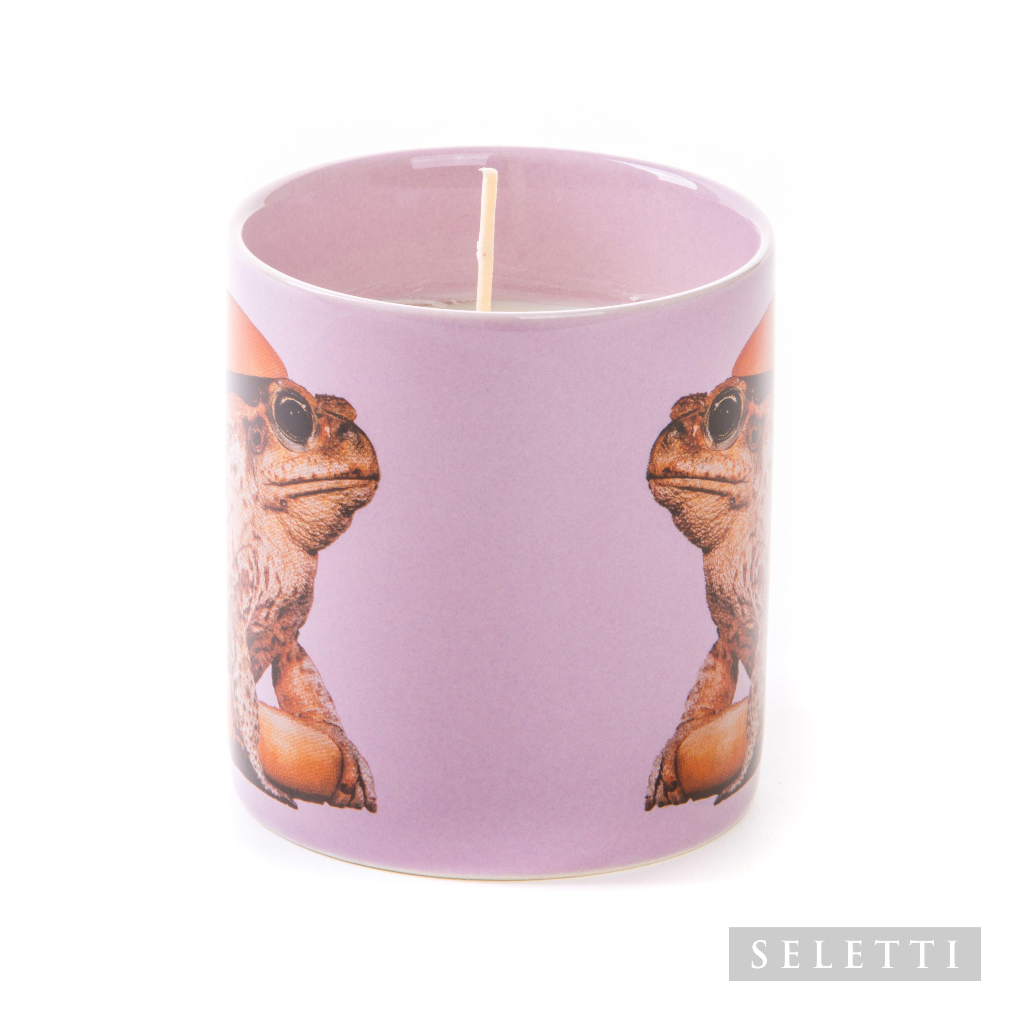 Beige Pink frog candle NWOT