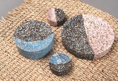 Pink Fruit Bowl Multi-Color Terrazzo Stone Contemporary Style ‘Long’