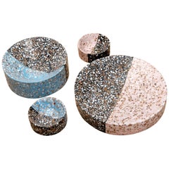 Pink Fruit Bowl Multi-Color Terrazzo Stone Contemporary Style ‘Long’