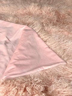 Pink Fur Banket Throw Mongolian Sheepskin
