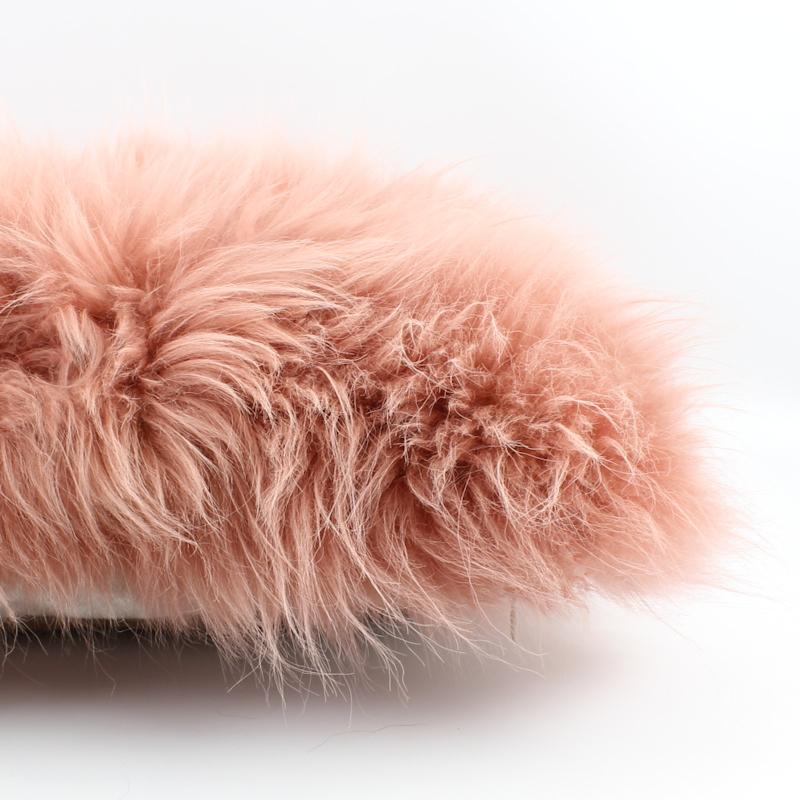 Pink Fur Pillow, Real Cashmere Fur Pink Fur Pillow, Real Cashmere Fur