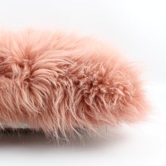 Pink Fur Pillow, Real Cashmere Fur Lumbar