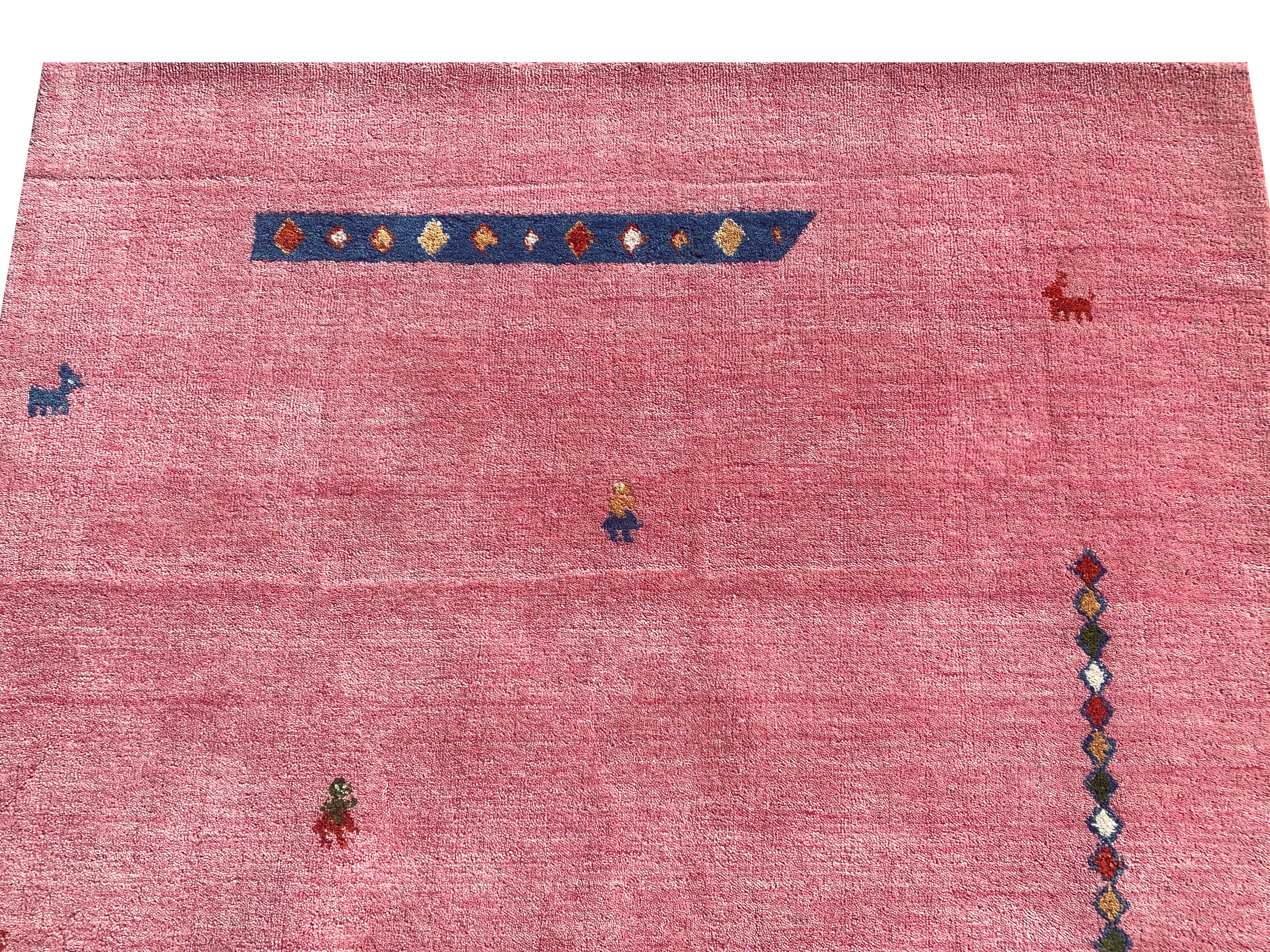 Gabbeh rosa Tribal en venta