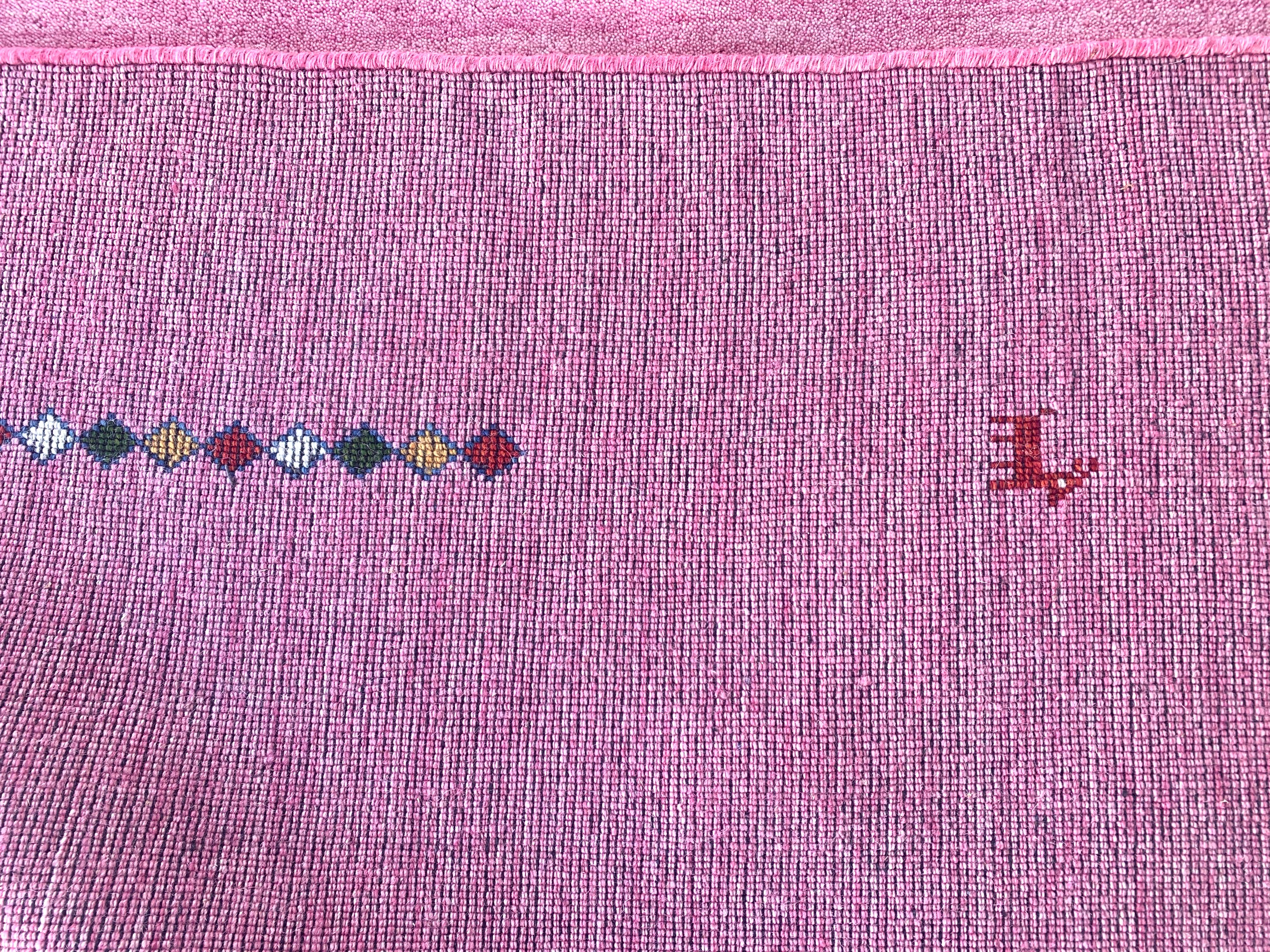 Hand-Knotted Pink Gabbeh For Sale