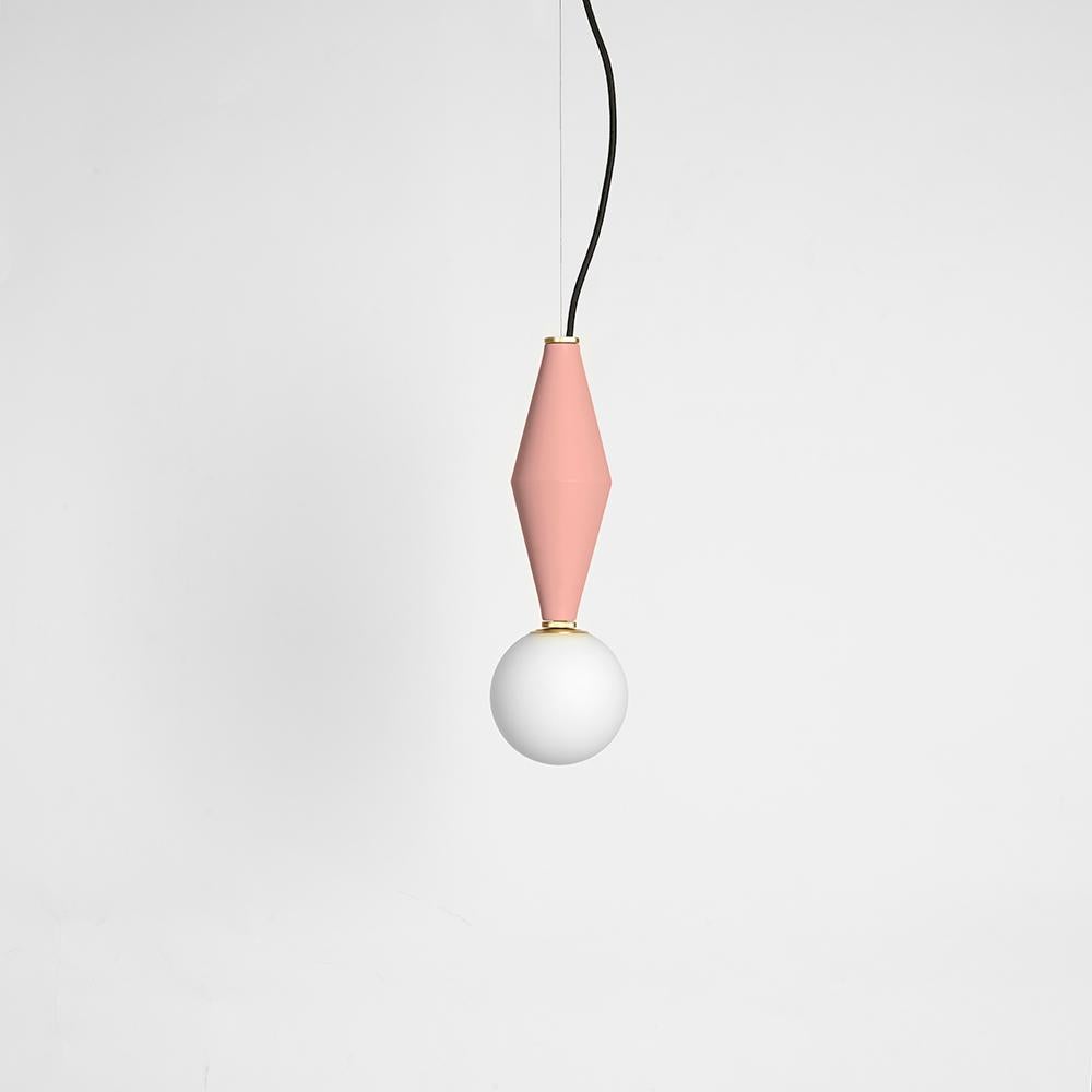 Pink gamma a lamp by Mason Editions
Dimensions: 12 × 12 × 37 cm
Materials: aluminium and blown opal white glass
Colours: pink, burgundy, light grey, sage green, petrol green, black.
All our lamps can be wired according to each country.

Gamma