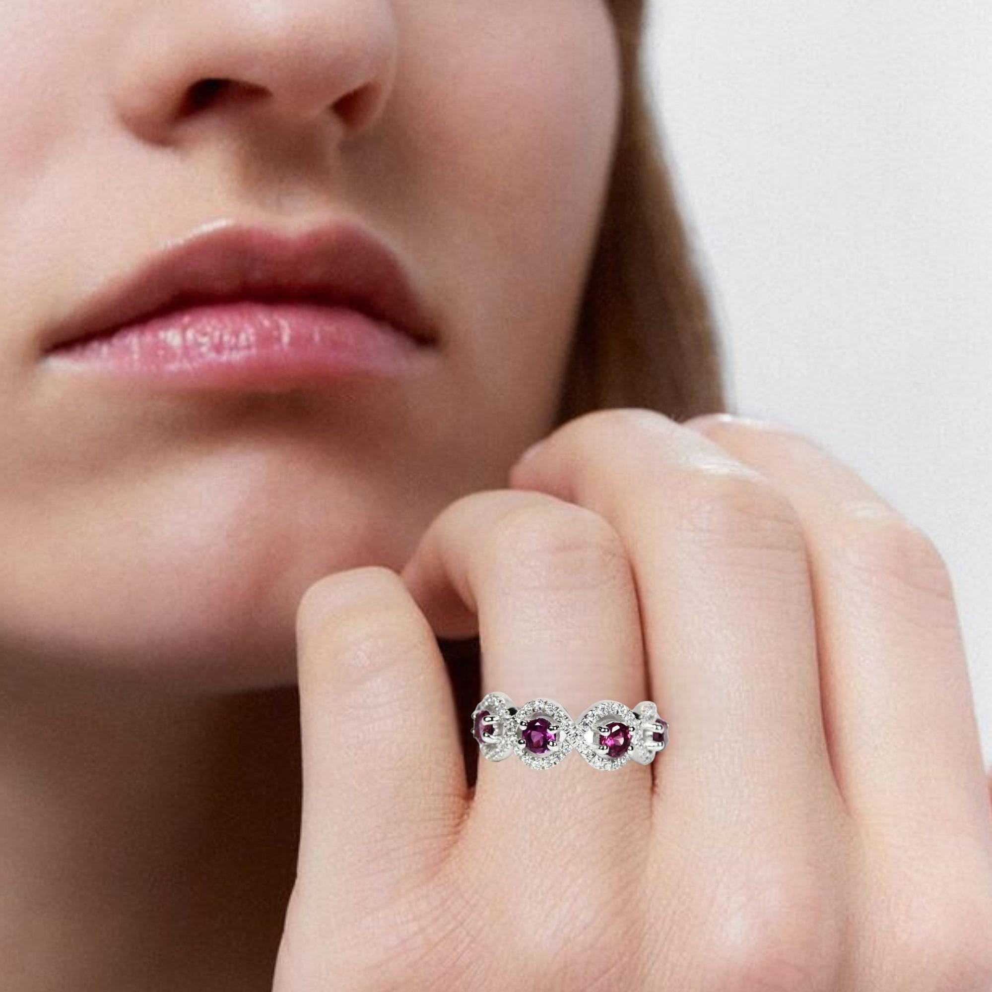 Pink Garnet Ring In New Condition For Sale In Vadgam, GJ