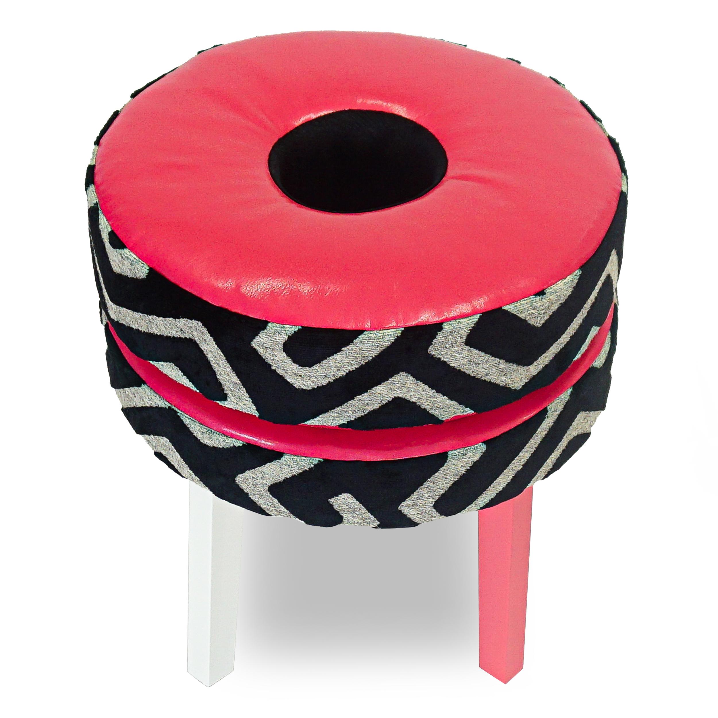 fuzzy pink stool