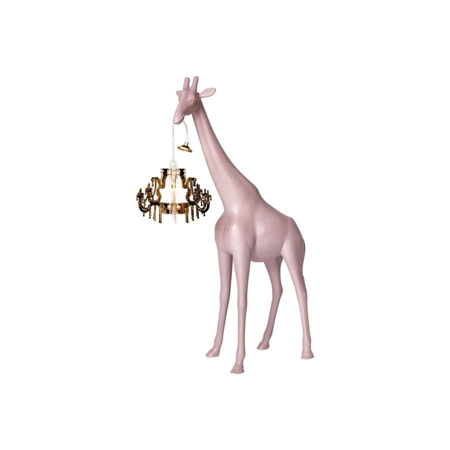 Contemporary In Stock in Los Angeles, Pink Giraffe in Love XS Chandelier by Marcantonio
