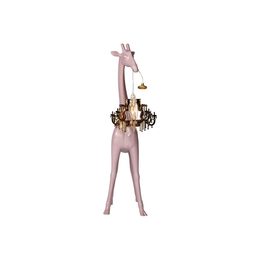 In Stock in Los Angeles, Pink Giraffe in Love XS Chandelier by Marcantonio 2