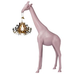 In Stock in Los Angeles, Pink Giraffe in Love XS Chandelier by Marcantonio