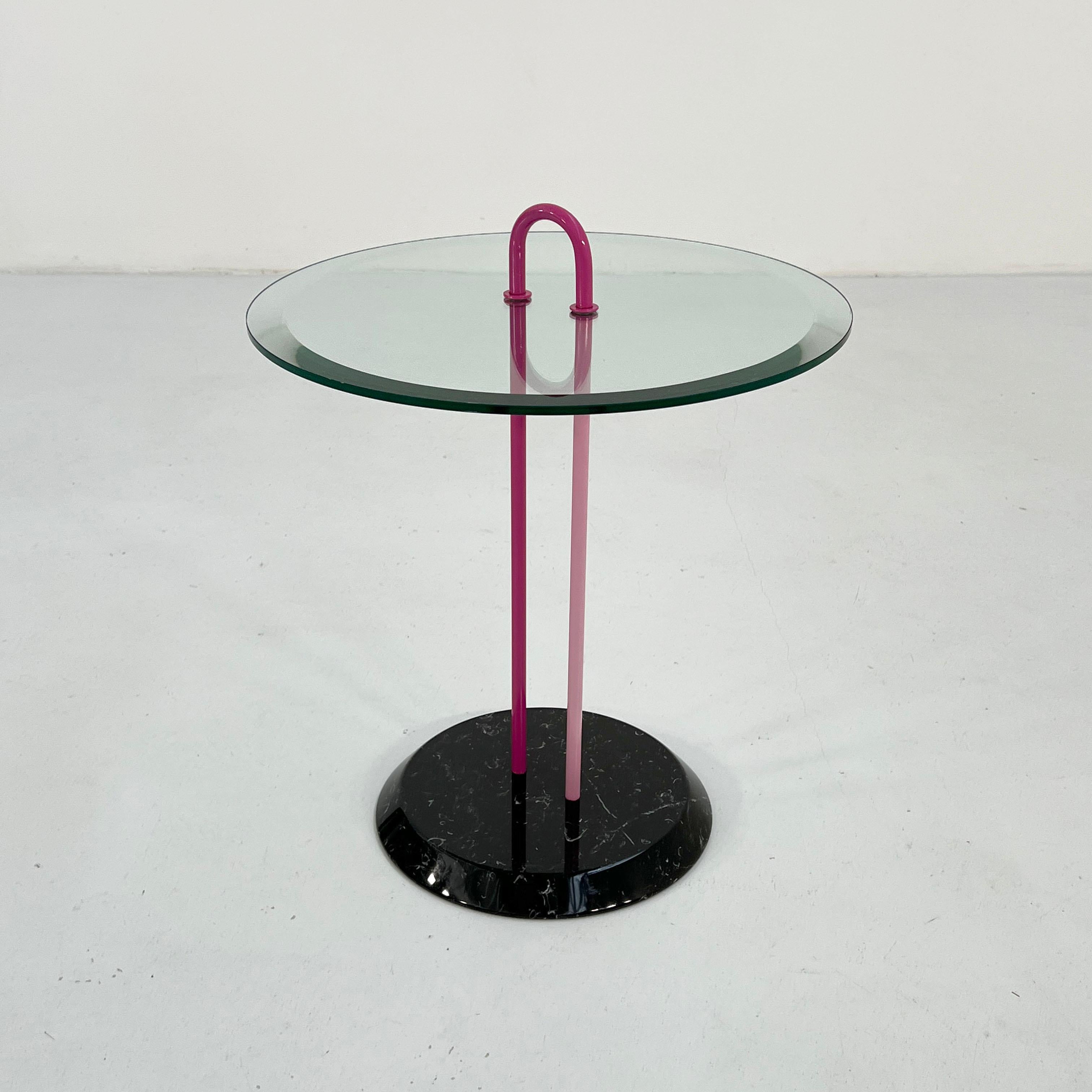 Pink Glass and Marble Side Table by Vico Magistretti for Cattelan Italy, 1980s

Designer - Vico Magistretti
Producer -  Cattelan Italy
Design Period - Eighties
Measurements - Width 50 cm x Depth 50 cm x Height 60 cm
Materials - Glass, Metal,