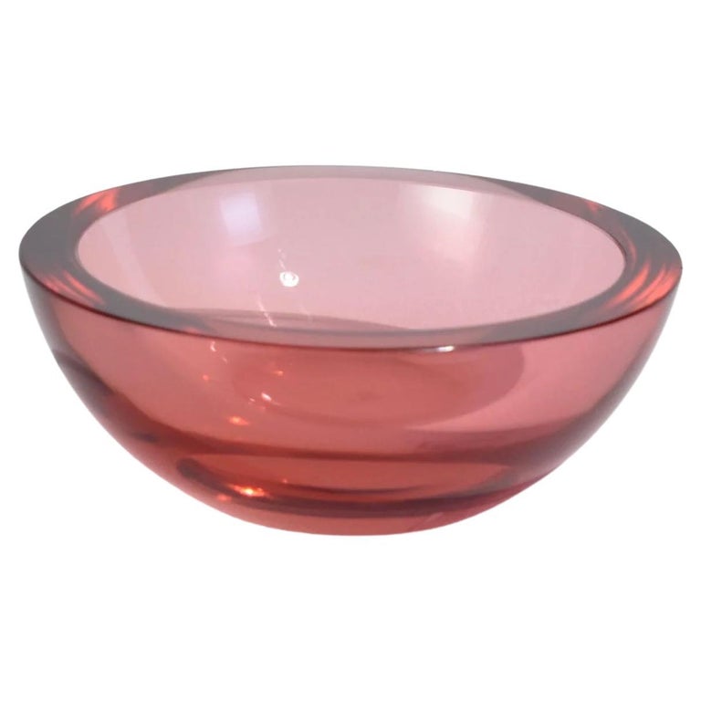 Pink Glass Bowl For Sale at 1stDibs