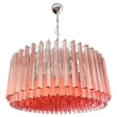Pink Glass Chandelier, Murano