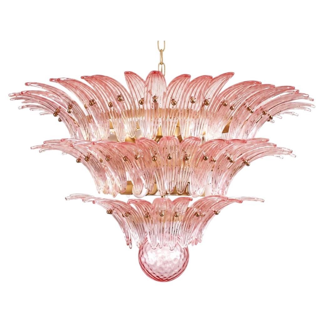 Pink Glass Chandelier, Murano