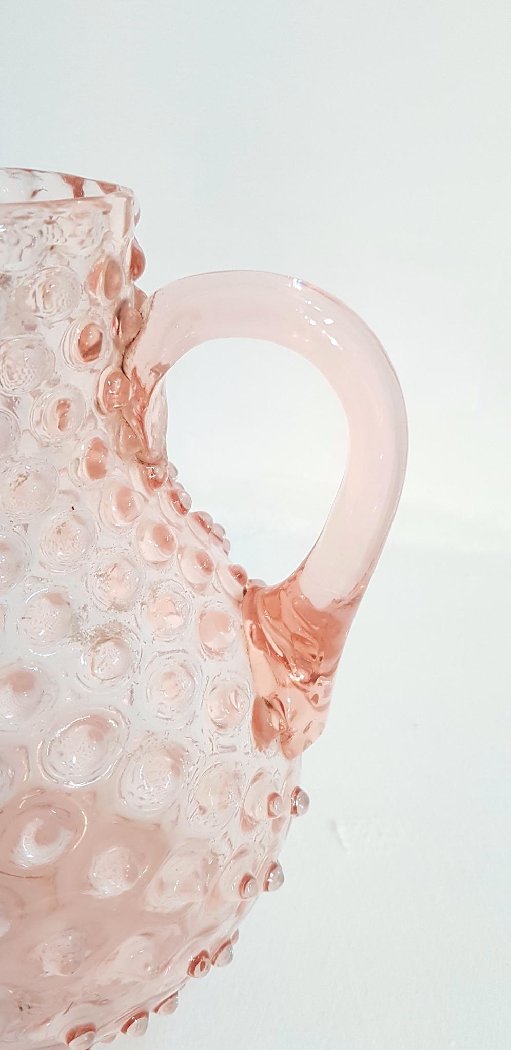 pink hobnail glass