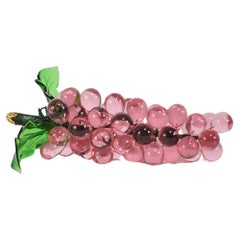 Pink Glass Grape Sculpture