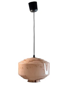 Pink Glass Pendant Art Deco Glass Shade Light, 1920s Germany