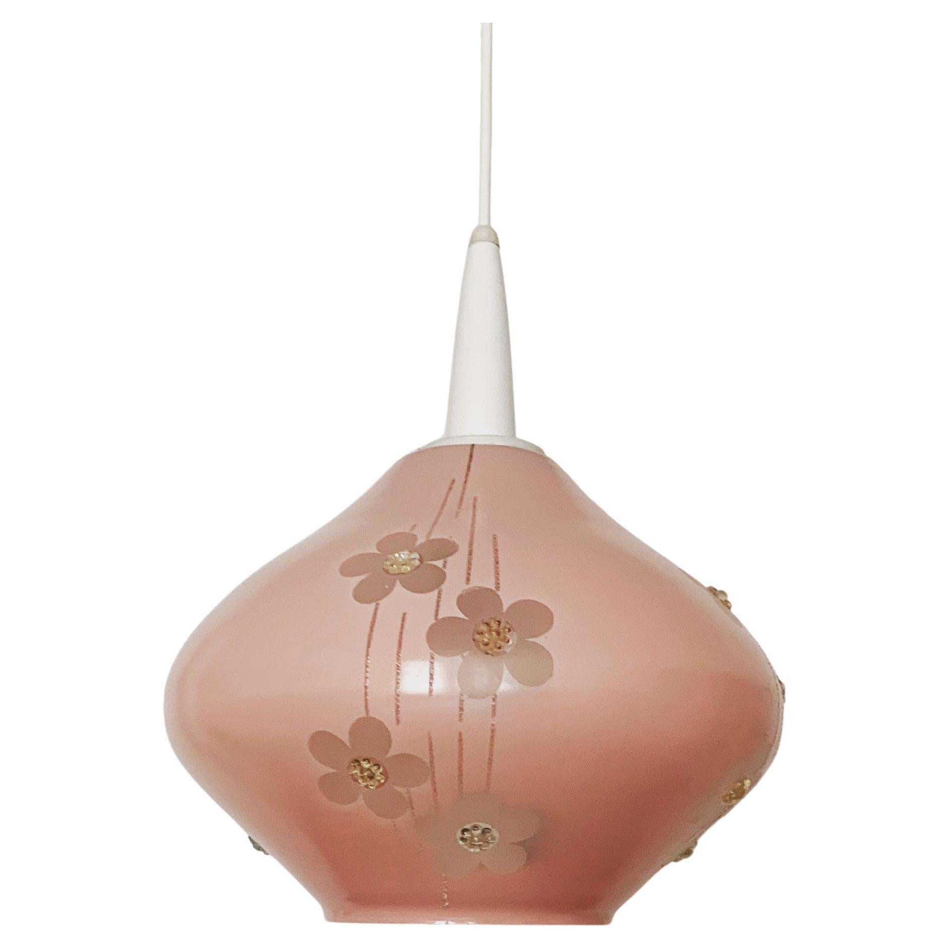 Pink Glass Pendant Lamp