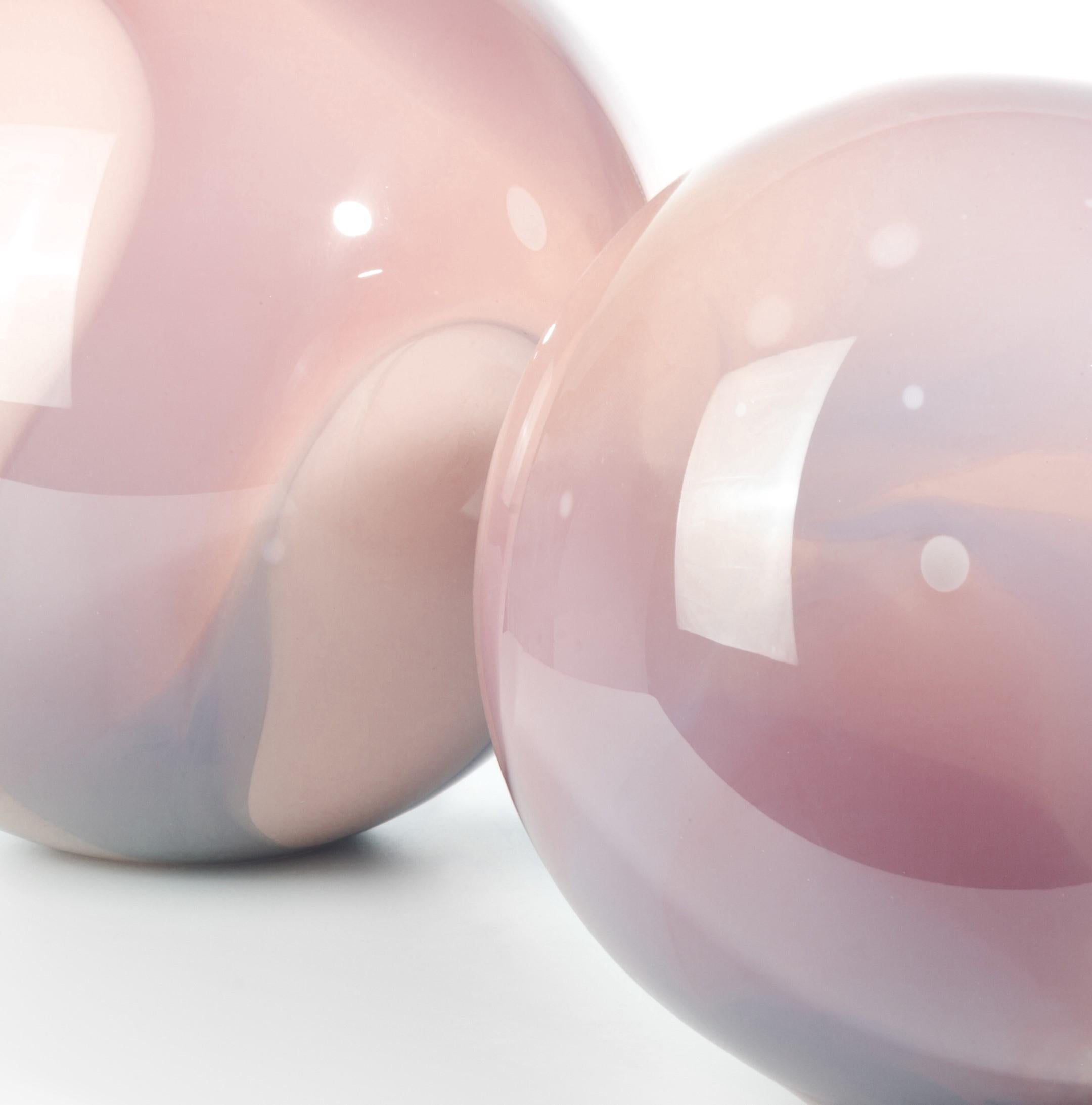 Post-Modern Pink Glass Planet Sculpture by Dechem Studio For Sale