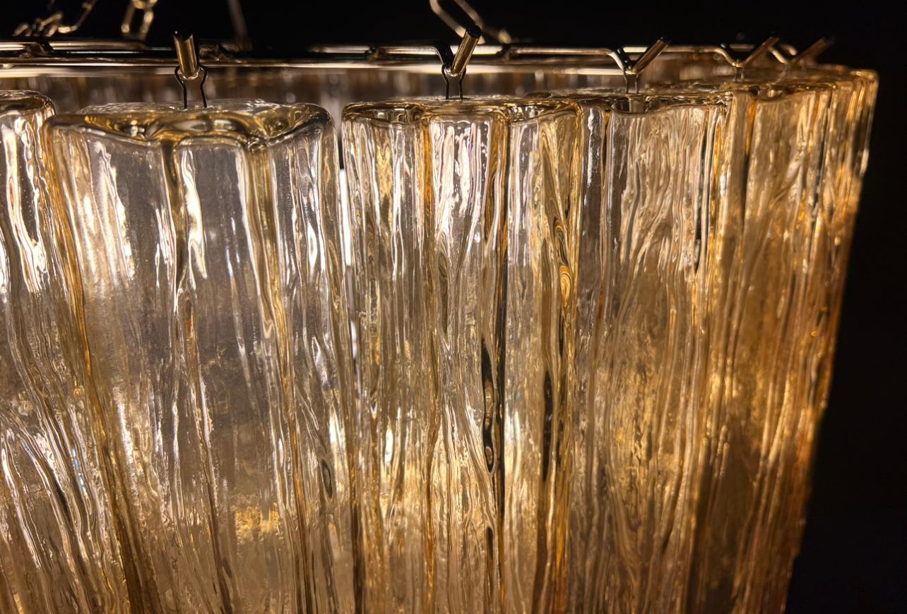 20ième siècle Lustre à tubes en verre noir, Murano, 1970 en vente