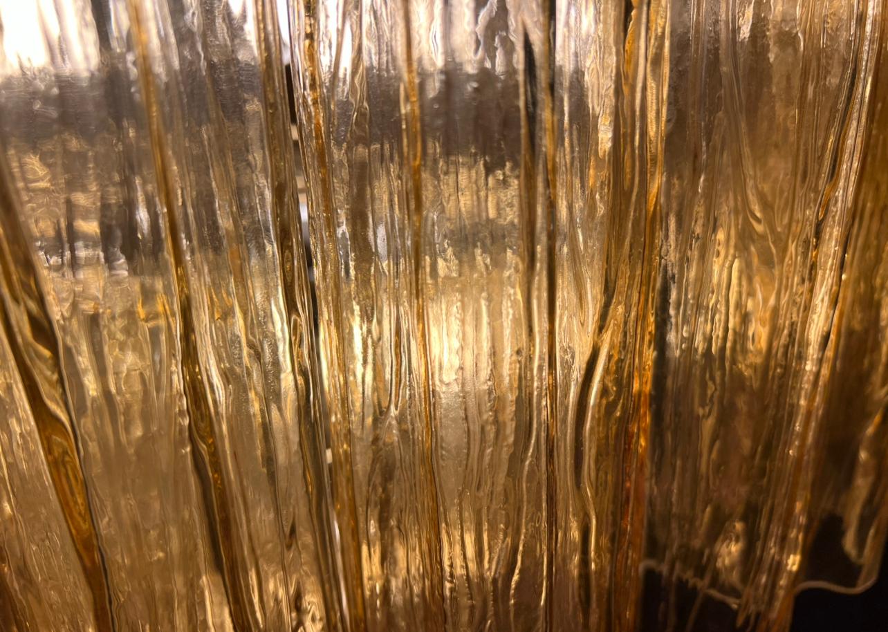 Métal Lustre à tubes en verre noir, Murano, 1970 en vente